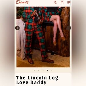 🤩Shinesty Christmas Plaid Pants❣️Lincoln Log Love Daddy❣️Never Been Worn❣️